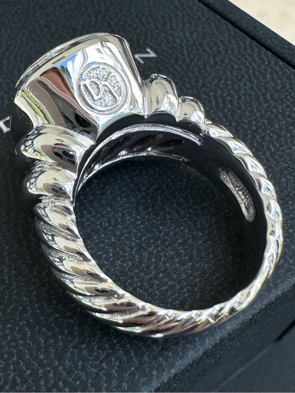 Vintage 18k white gold David Yurman Noblesse 0.8CTW Pave Natural Diamond cable - Picture 5 of 10